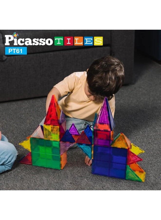 PicassoTiles Classic Magnetic Building Blocks Set ( 61 Pieces )