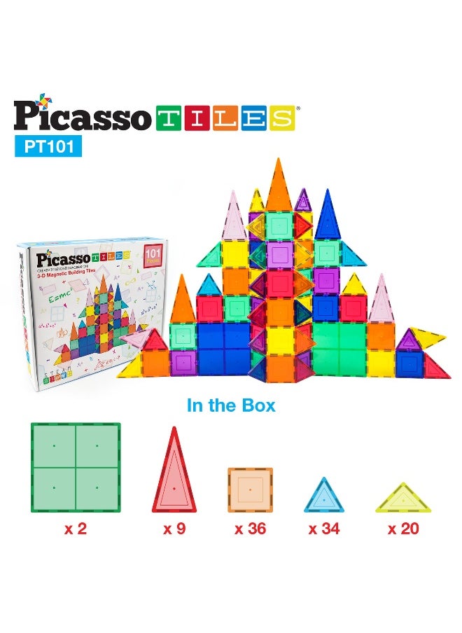 PicassoTiles Classic Magnetic Building Blocks Set ( 101 Pieces )