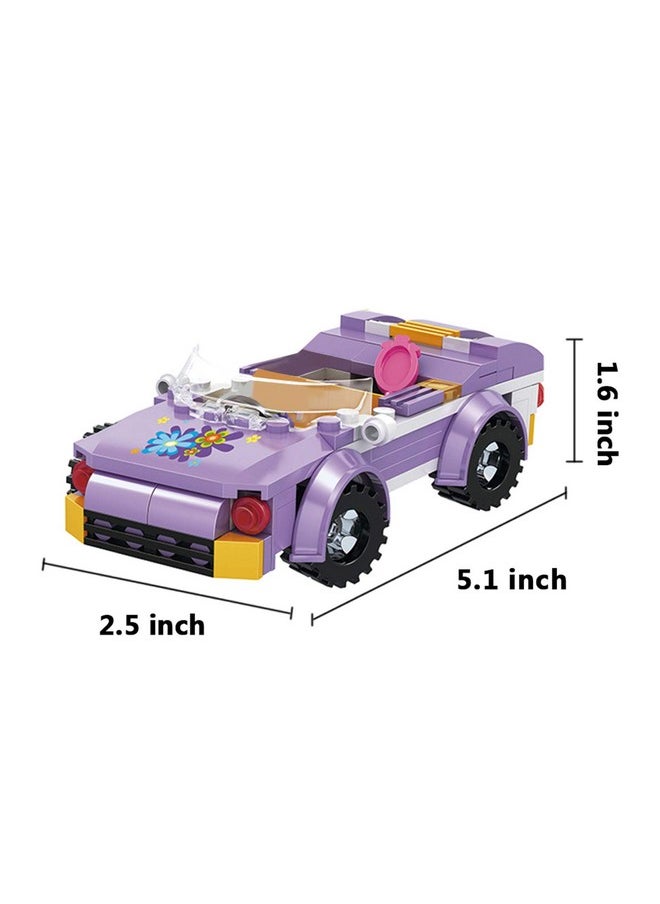 Girls Friends Convertible Car Building Sets With Pet Bathing Pool Role Play Building Toys Creative Gift For Kids Aged 6-12 (182 Pcs)