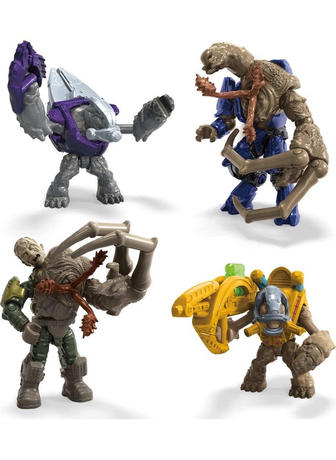 Halo Action Figures Building Toys Set, Character Pack With 338 Pieces, Poseable Articulation, 2 Inches Tall, Kids Or Adult Collectible