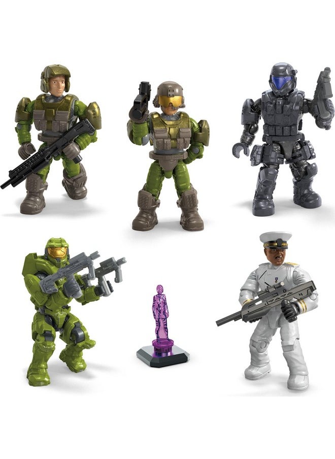 Halo Action Figures Building Toys Set, Character Pack With 338 Pieces, Poseable Articulation, 2 Inches Tall, Kids Or Adult Collectible