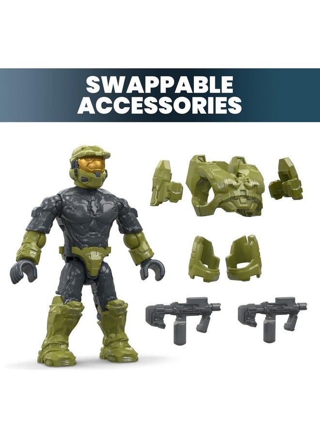 Halo Action Figures Building Toys Set, Character Pack With 338 Pieces, Poseable Articulation, 2 Inches Tall, Kids Or Adult Collectible