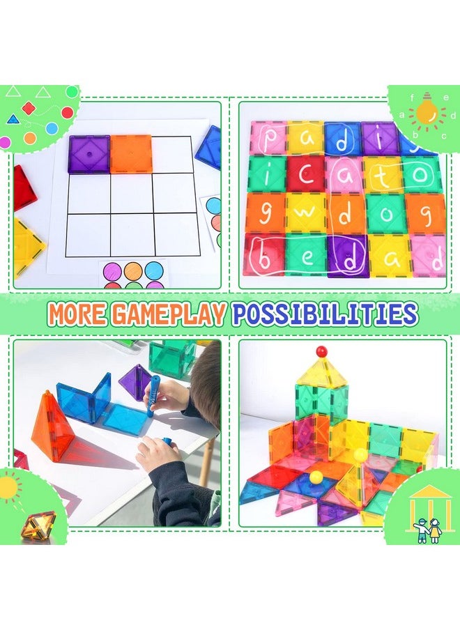 Magnetic Tiles Toddler Toys Magnetic Building Blocks For Kids Ages 3-12 Stem Educational Toys For Girls & Boys Sensory Play For Preschool Learning