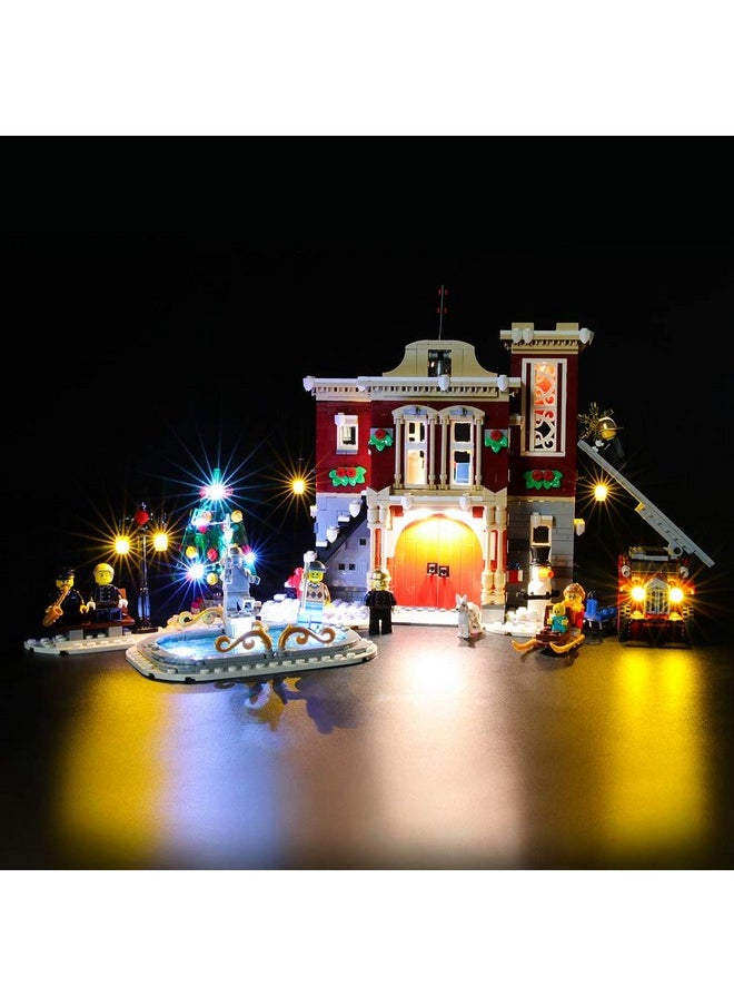 Led Lighting Kit For Winter Village Fire Station - Compatible With Lego 10263 Building Blocks Model- Not Include The Lego Set