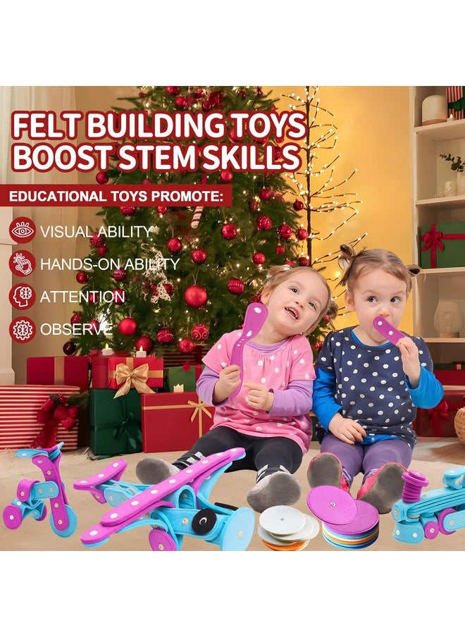 Soft Felt Building Toys For Toddlers, Interactive Diy Educational Learning Stackable Felt Toy Set - Flexible For Hours Of Fun Creative Stem Toys 37 Pcs, Stacking Toys For Toddlers 1-3