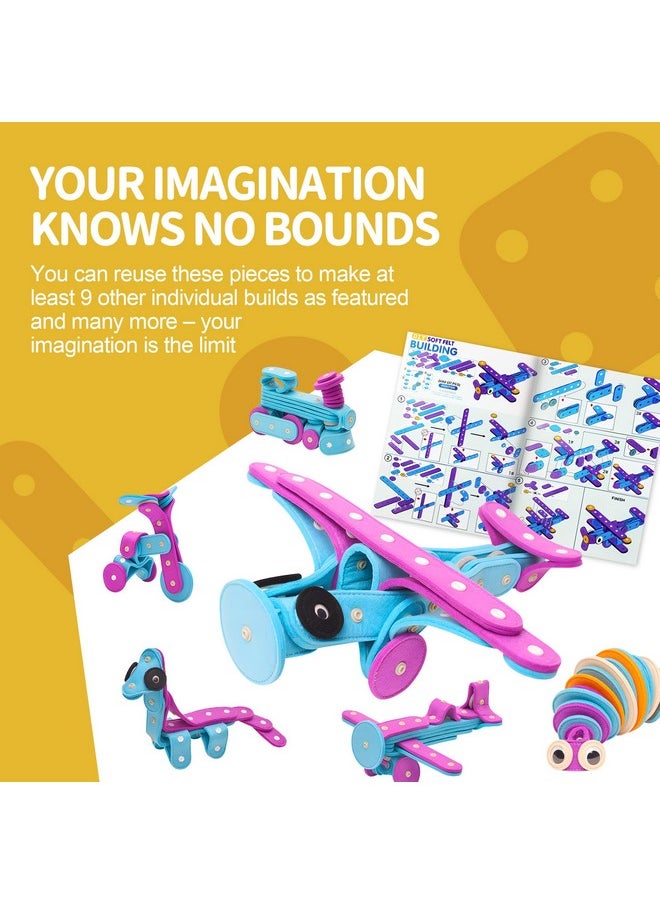 Soft Felt Building Toys For Toddlers, Interactive Diy Educational Learning Stackable Felt Toy Set - Flexible For Hours Of Fun Creative Stem Toys 37 Pcs, Stacking Toys For Toddlers 1-3