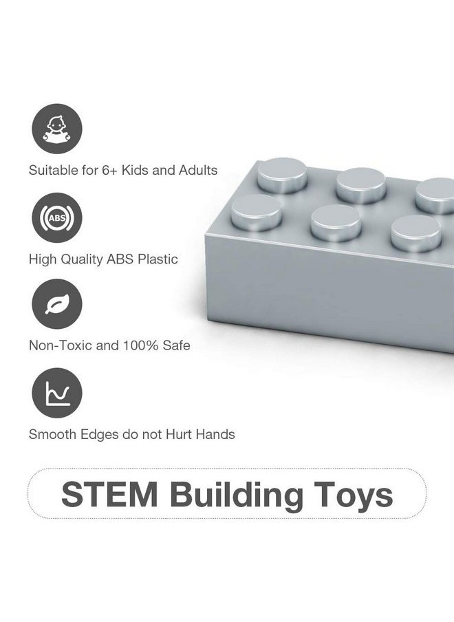 Building Bricks 1500 Pcs Basic Building Blocks, Compatible With All Major Brands (Gray)