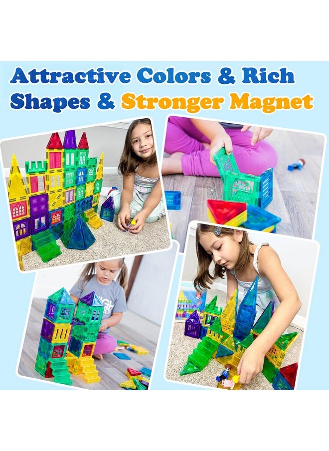 Magnetic Tiles 110Pcs With Dolls Kids Toys Magnetic Blocks Building Toys For Kids Ages 3-5 4-8 8-13 Boys Girls Stem Toys For Preschool Education