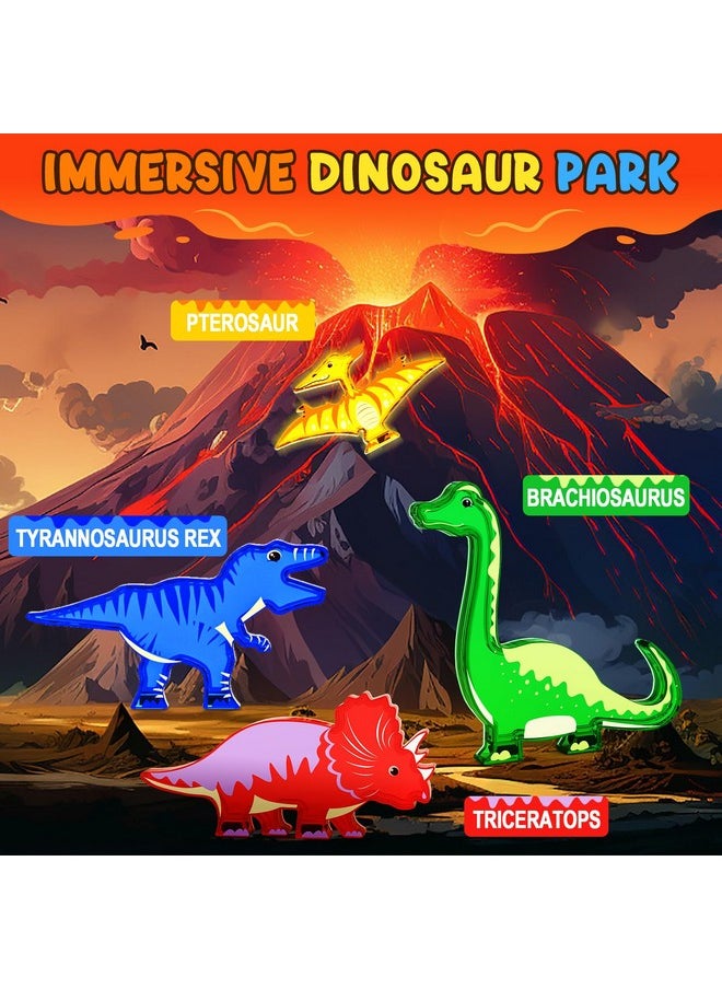 Dinosaur Toys Magnetic Tiles - Magnet Building Blocks For Toddler Kids Toys Stem Sensory Outdoor Toys For 3+ Year Old Boys And Girls, Dinosaur World Creative Games Kids Toys