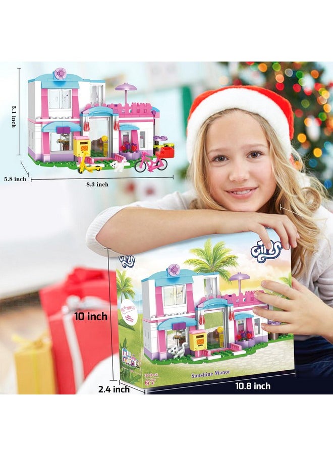 Dream Girls Friends House Building Sets Beach House For Girls 319 Pcs Seaside Villa With Swing Sun Lounger Building Kit Play Set Toys For Kids Aged 6-12