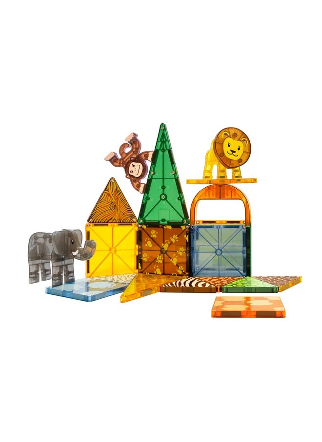 Safari Animals 25-Piece Magnetic Construction Set, The Original Magnetic Building Brand