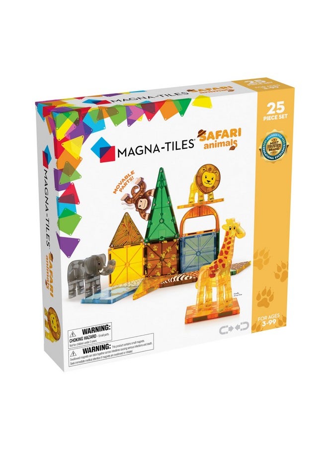 Safari Animals 25-Piece Magnetic Construction Set, The Original Magnetic Building Brand