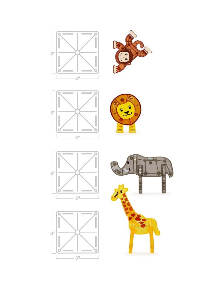 Safari Animals 25-Piece Magnetic Construction Set, The Original Magnetic Building Brand