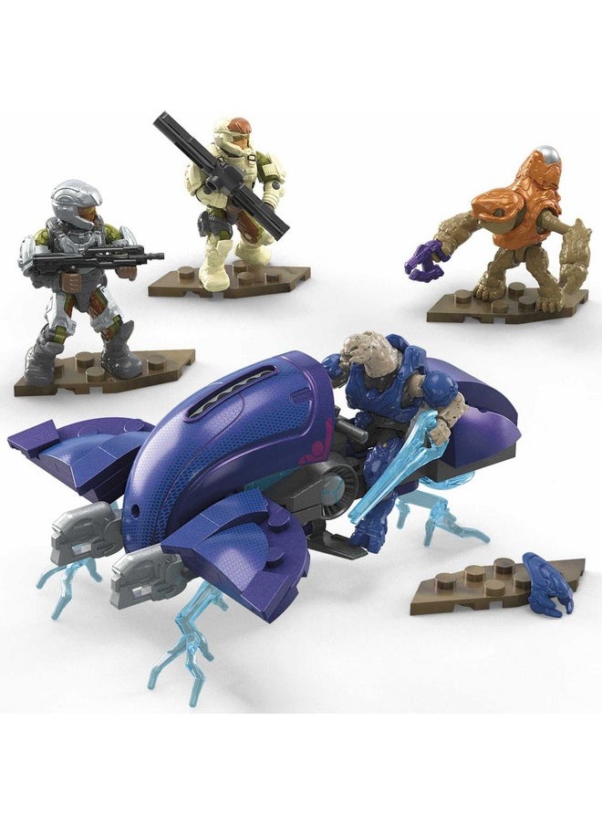 Halo Toy Building Sets, Ghost Of Requiem With 135 Pieces, 4 Micro Action Figures And Accessories, For Collectors