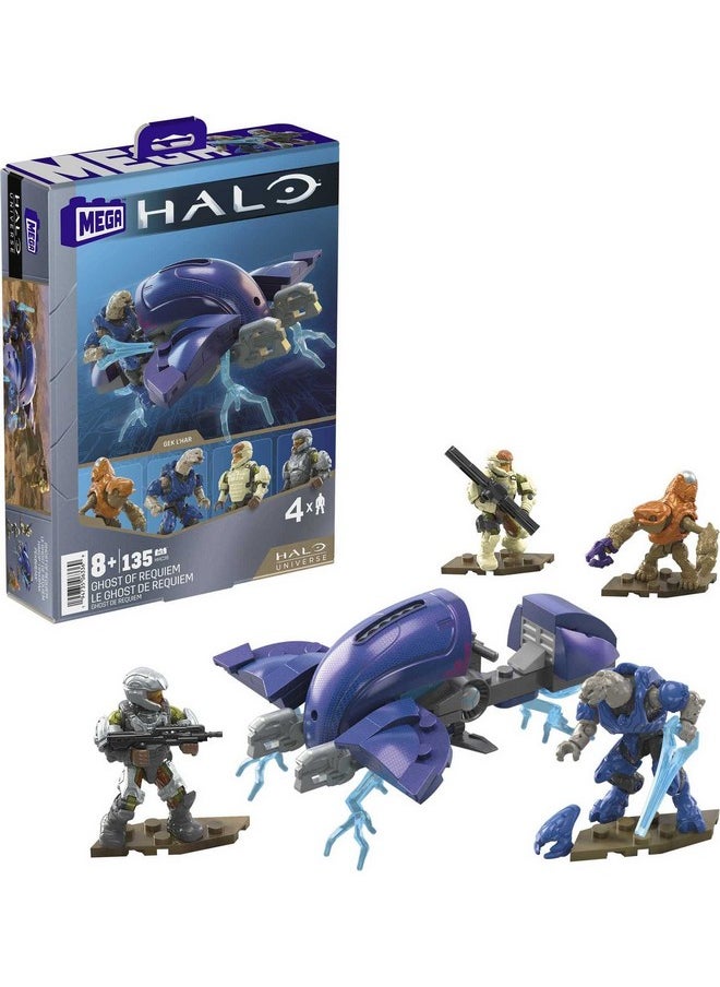 Halo Toy Building Sets, Ghost Of Requiem With 135 Pieces, 4 Micro Action Figures And Accessories, For Collectors