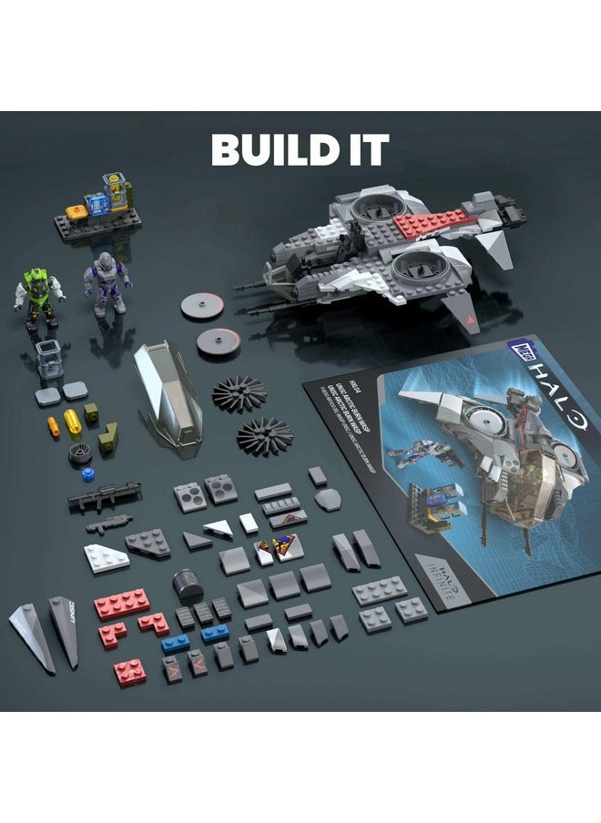 Halo Action Figure Building Toy, Unsc Arctic Burn Wasp With 342 Pieces And 2 Poseable Figures, For Collectors