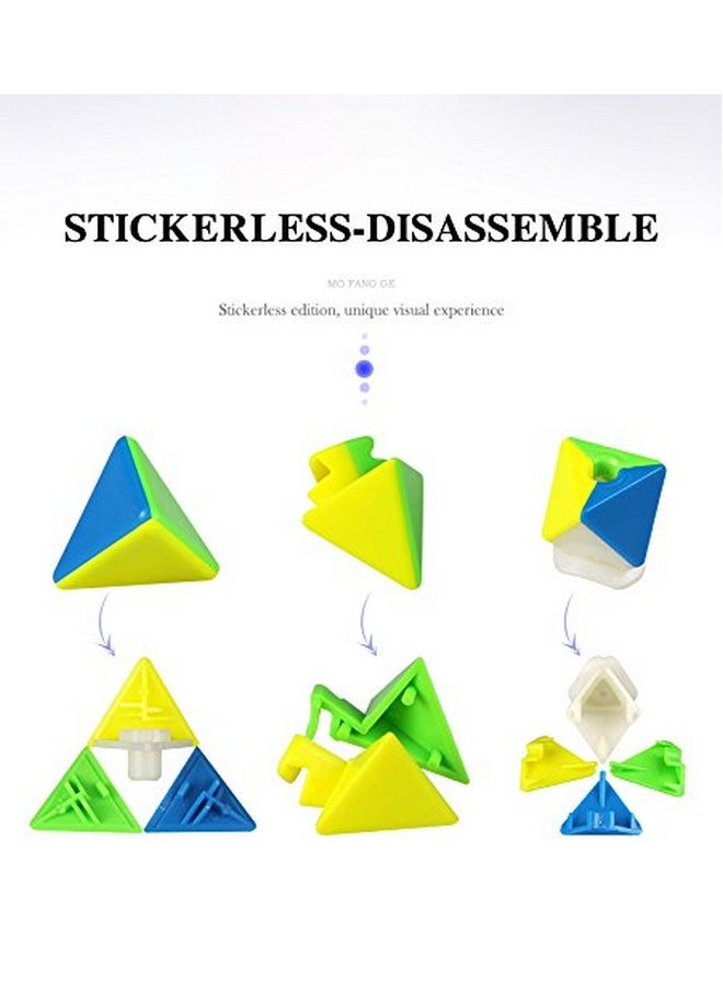 Qy Toys 4X4 Pyramid Stickerless Magic Cube Master Pyraminx Speed Cube