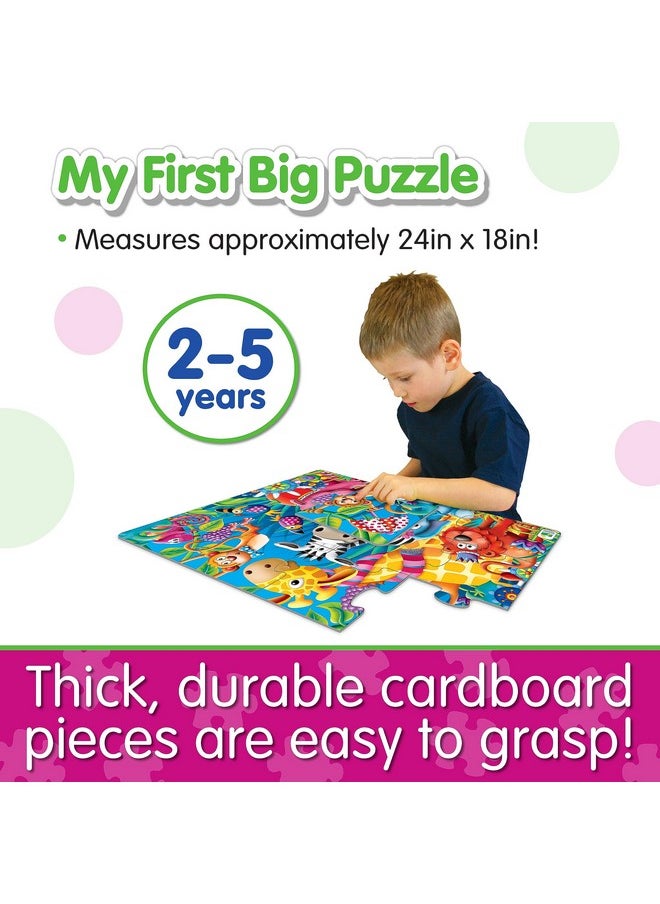 My First Big Floor Puzzle - Jungle Friends - 12-Piece Toddler Puzzle (2 X 1.5 Feet) - Educational Gifts For Boys & Girls Ages 2 And Up, Multi