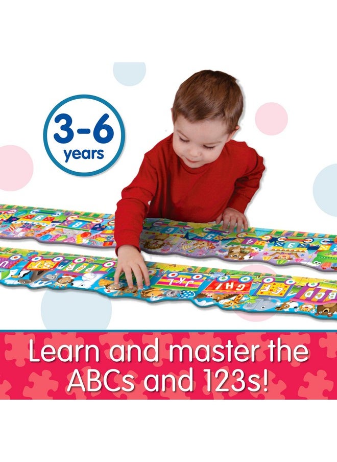 : Puzzle Doubles - Giant Abc & 123 Train Floor Puzzles - Large Floor Puzzles For Kids Ages 3-5 - Award Winning Toys