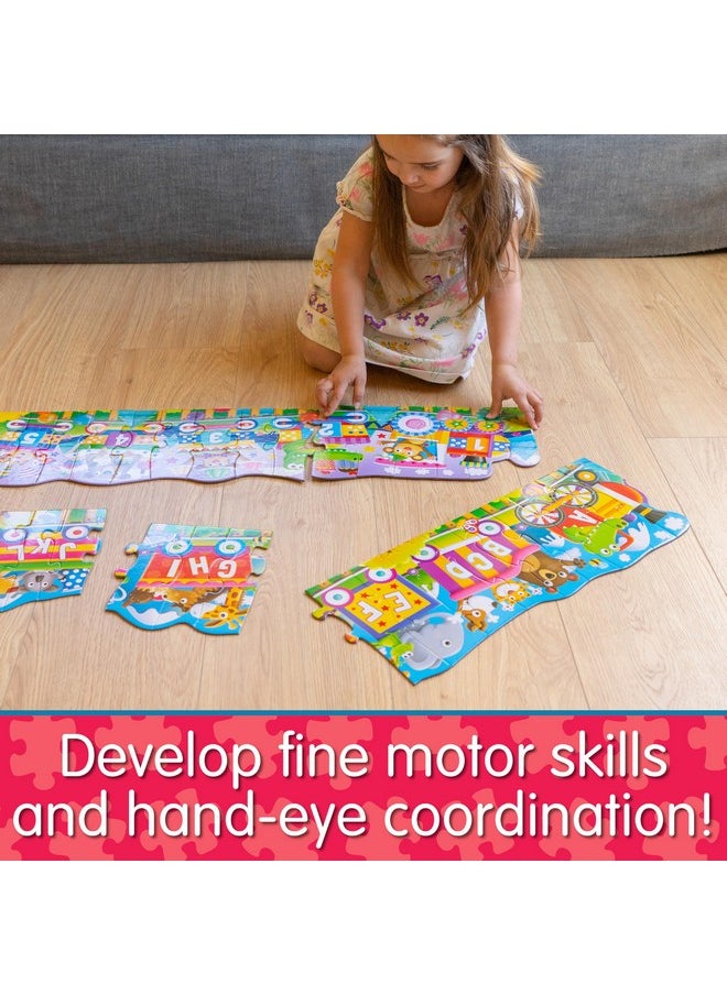 : Puzzle Doubles - Giant Abc & 123 Train Floor Puzzles - Large Floor Puzzles For Kids Ages 3-5 - Award Winning Toys
