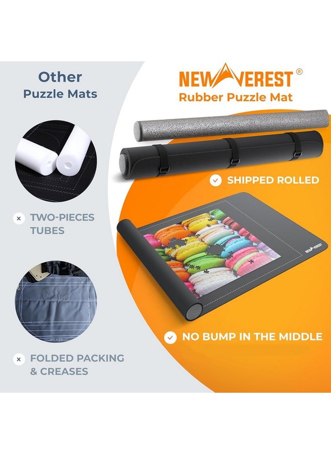 Nal Newverest Jigsaw Puzzle Mat Roll Up, Saver Pad 46” X 26” Portable Keeper Up To 1500 Pieces With Non-Slip Rubber Bottom & Smooth Top + 3 Puzzle Sorting Trays & Travel-Friendly Storage Bag