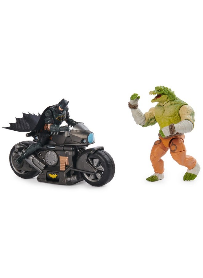 , Batman Transforming Batcycle Battle Pack With Exclusive 4-Inch Killer Croc And Batman Action Figure, Kids Toys For Boys And Girls Ages 4+