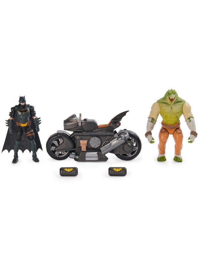 , Batman Transforming Batcycle Battle Pack With Exclusive 4-Inch Killer Croc And Batman Action Figure, Kids Toys For Boys And Girls Ages 4+