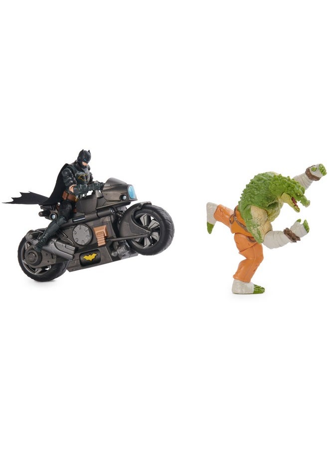 , Batman Transforming Batcycle Battle Pack With Exclusive 4-Inch Killer Croc And Batman Action Figure, Kids Toys For Boys And Girls Ages 4+