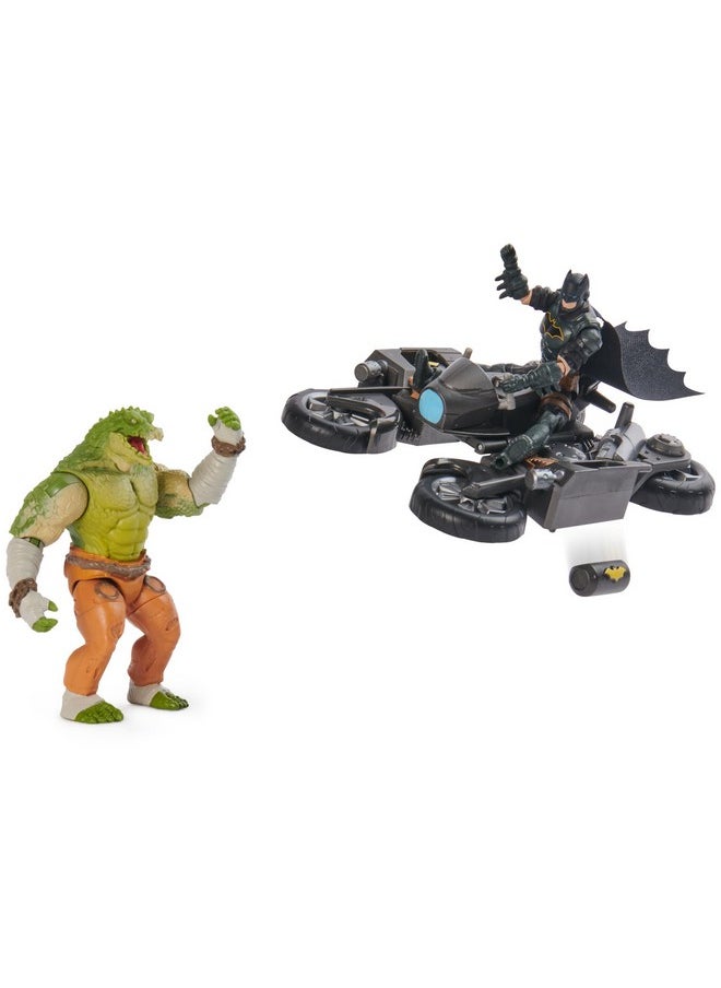 , Batman Transforming Batcycle Battle Pack With Exclusive 4-Inch Killer Croc And Batman Action Figure, Kids Toys For Boys And Girls Ages 4+