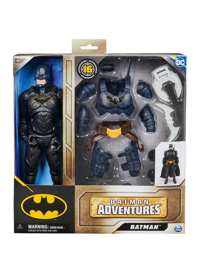 , Batman Adventures, Batman Action Figure With 16 Armor Accessories, 17 Points Of Articulation, 12-Inch, Super Hero Kids Toy For Boys & Girls