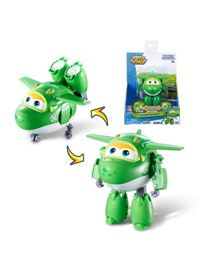 Transformer Toys, 5 In Mira Airplane Transformer Figures Toys, 2 In 1 Mode Rescue Bots Action Figure Toys For 3-5 Year Old Boys Girls, Fun Plane Toys For Toddlers Kids Age 3 4 5 6 7