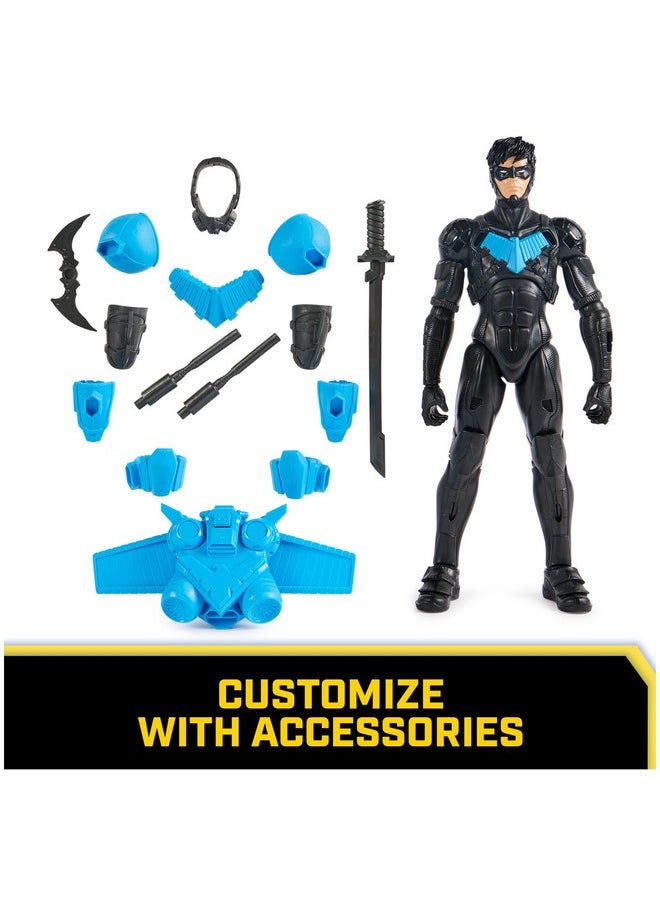 , Batman Adventures, Nightwing Action Figure, 15 Armor Accessories, 17 Points Of Articulation, 12-Inch, Super Hero Kids Toy For Boys & Girls