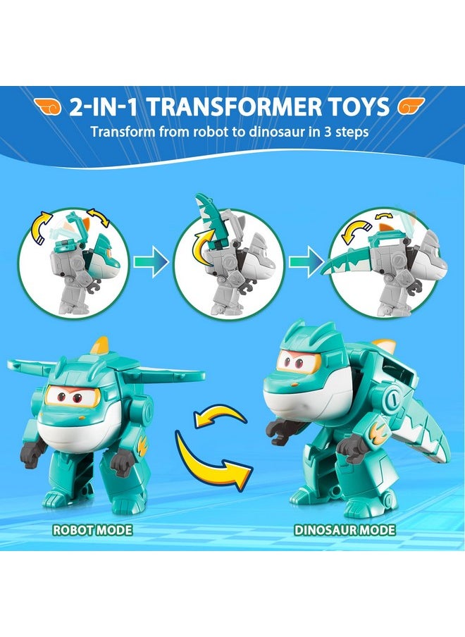 Transformer Toys, 2 In Tino Dinosaur Airplane Transformer Figures Toys, 2 In 1 Mode Rescue Bots Action Figure Toys For 3-5 Year Old Boys Girls, Plane Toys For Toddlers Kids Age 3 4 5 6 7