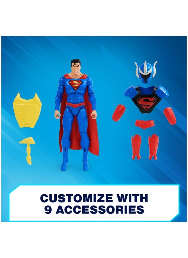 , Superman Man Of Steel Action Figure, Dc Adventures, 12-Inch, 9 Accessories, Collectible Superhero Kids Toys For Boys And Girls, Ages 4+