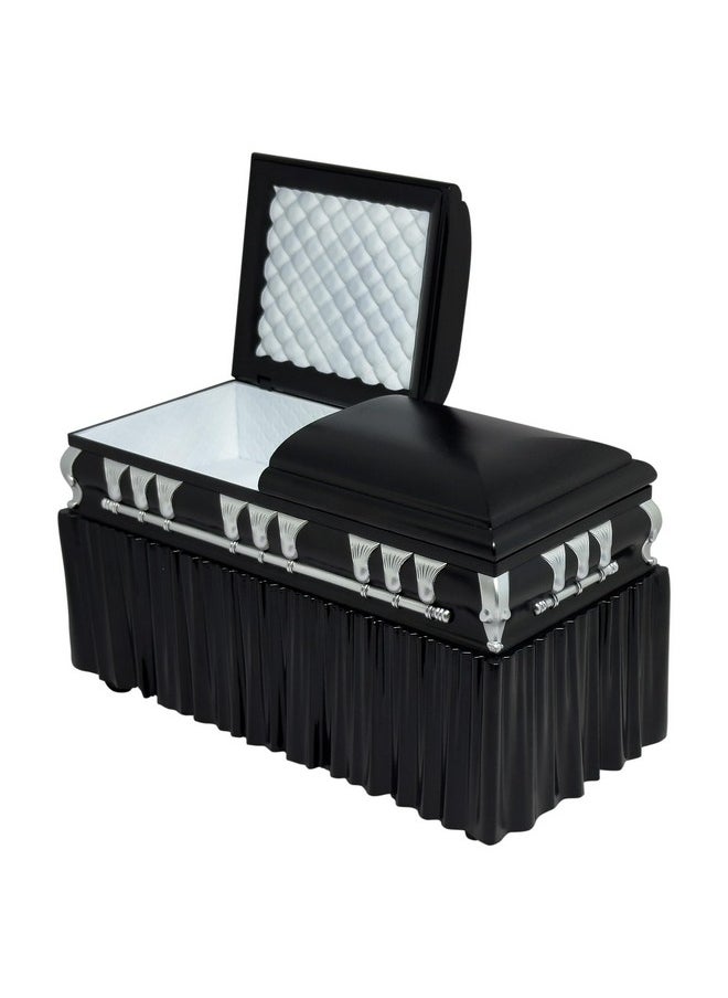 Deluxe Black Casket For Wwe & Aew Wrestling Action Figures With Removable Base