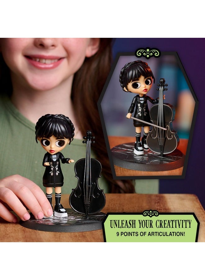 Wednesday Deluxe 6-Inch Articulated Figure, 11-Pieces, Interchangeable Face Plates And Fashion, Customizable Collectible Figurine, Kids Toys For Ages 3 Up