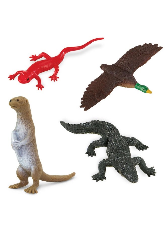 River Ecosystem Toob - Figurines Of Bald Eagle, Beaver, Alligator & More - Fun Educational Play Toy For Boys, Girls & Kids Ages 3+