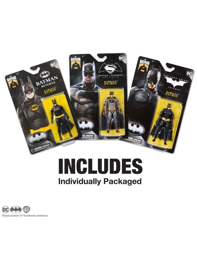 , Batman 85Th Special Edition Batman Action Figures 3-Pack, 4-Inch, 85Th Anniversary Collectible Kids Toys For Boys And Girls Ages 3 And Up