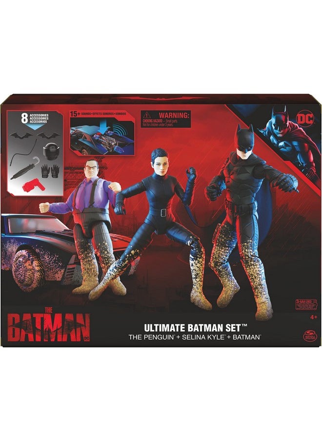 , Ultimate Batman Set W/ Exclusive 4” Batman, Selina Kyle, The Penguin Action Figures, Batmobile, Batman Movie Kids Toys, Age 4 And Up (Amazon Exclusive)