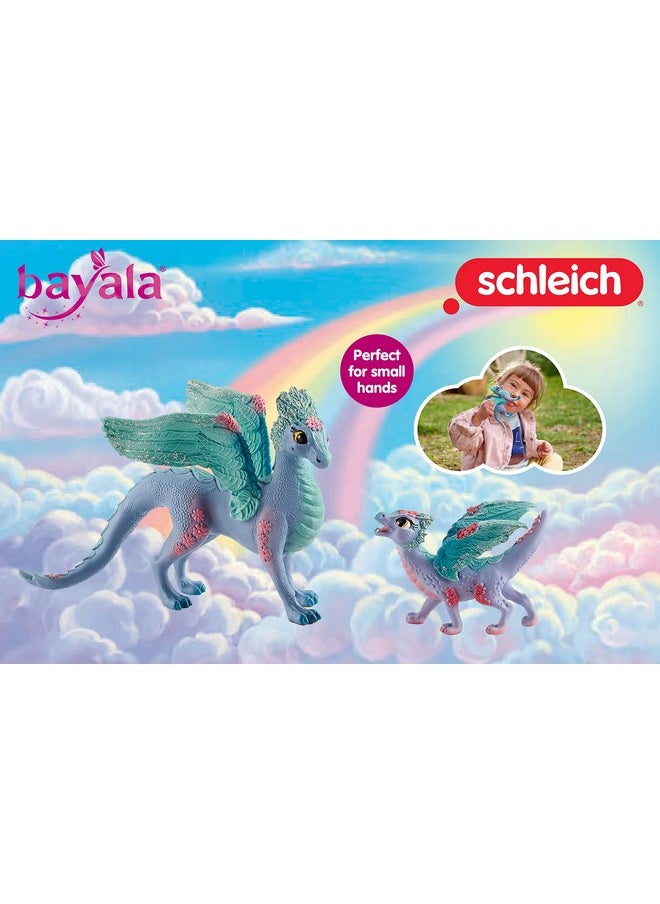 Bayala Dragon Toys And Figurines - Flying Flower Mother And Small Baby Dragon, Action Figure Kid Toys And Dolls, Girls And Boys Ages 5 And Above