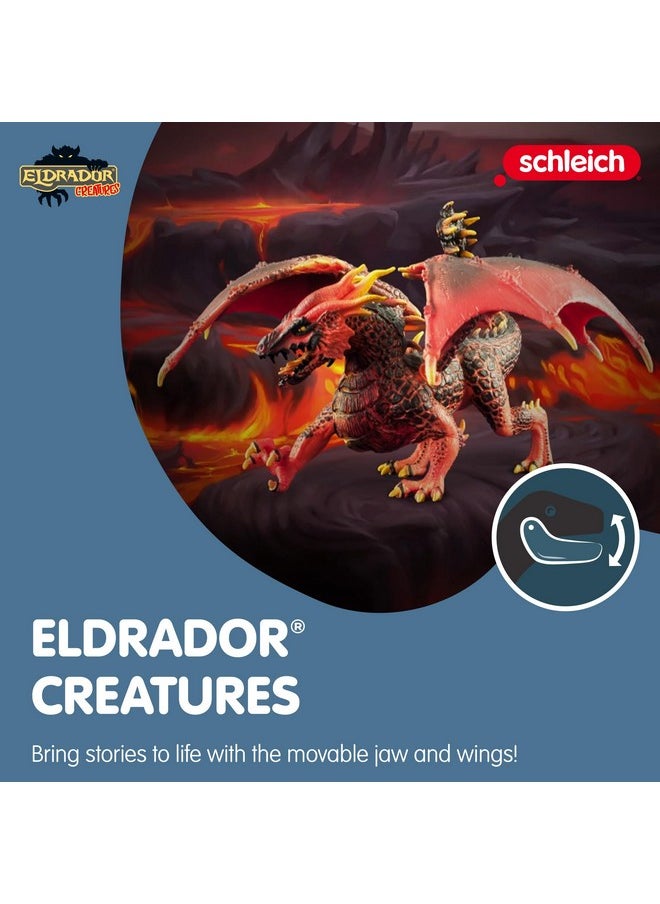 Eldrador Creatures - Lava Dragon, Eldrador Creatures Red Dragon Toy Figurine With Moveable Wings, For Children Ages 7+