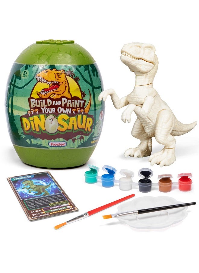 Build & Paint Your Own Dino Kit, 1 Pack - Collectible Dinosaur Toy, Surprise Dino, Building Toy, Arts & Crafts For Kids Ages 6-8, Painting/Art Set, Kids Gifts, Easter Basket Stuffers, Dino Egg