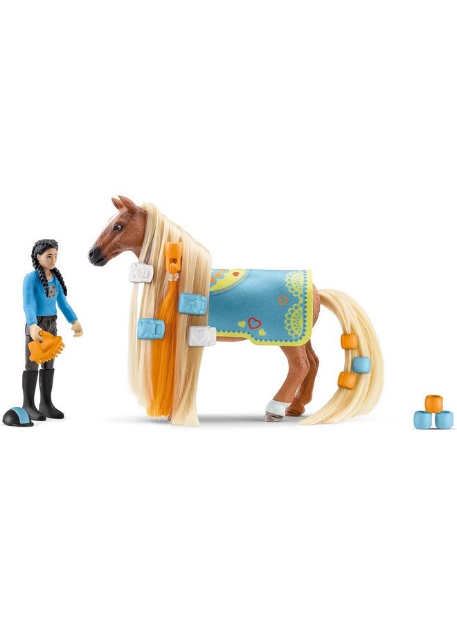 Horse Club Sofia'S Beauties 18-Piece Horse Beauty Set - Horse Rider Kim And Horse Figurine With Brushable Styling Hair Plus Bead And Clip Accessories, Gift For Boys And Girls Ages 5 And Up