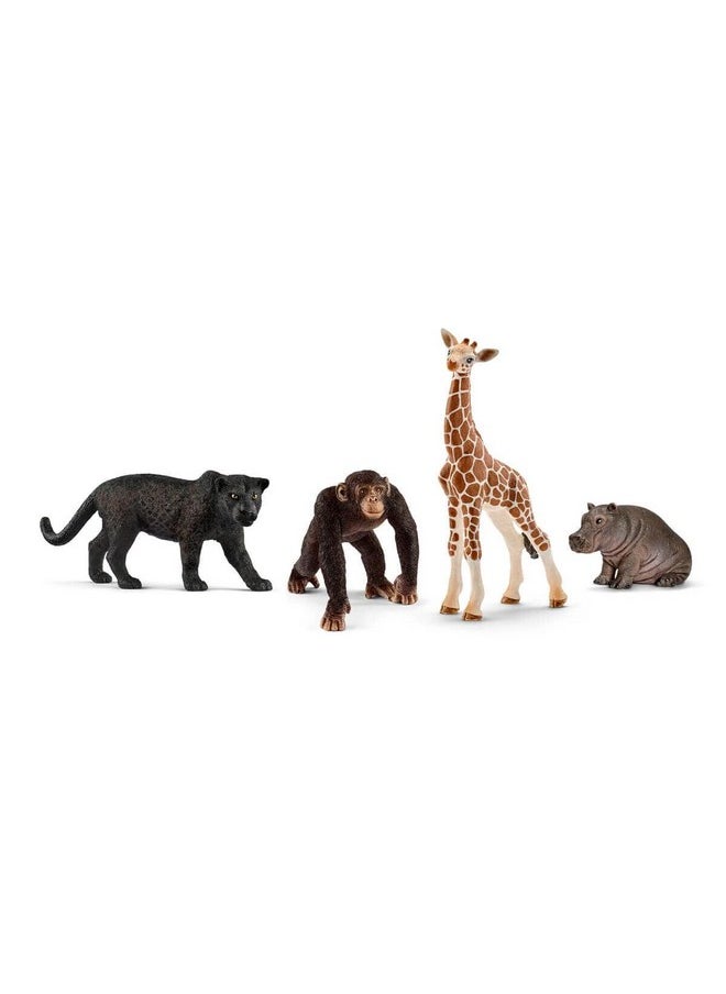 Wild Life, 4-Piece Animal Toy Set, Safari Animal Toys For Boys And Girls Ages 3+