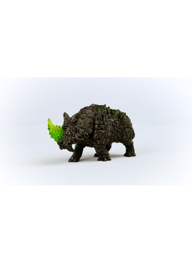 Eldrador Battle Rhino - Realistic Fantasy Rock Tough - High-Intensity Mythical Monster Action Figure With Movable Head, Play Time Imagination For Boys And Girls, Gift For Kids Age 7+