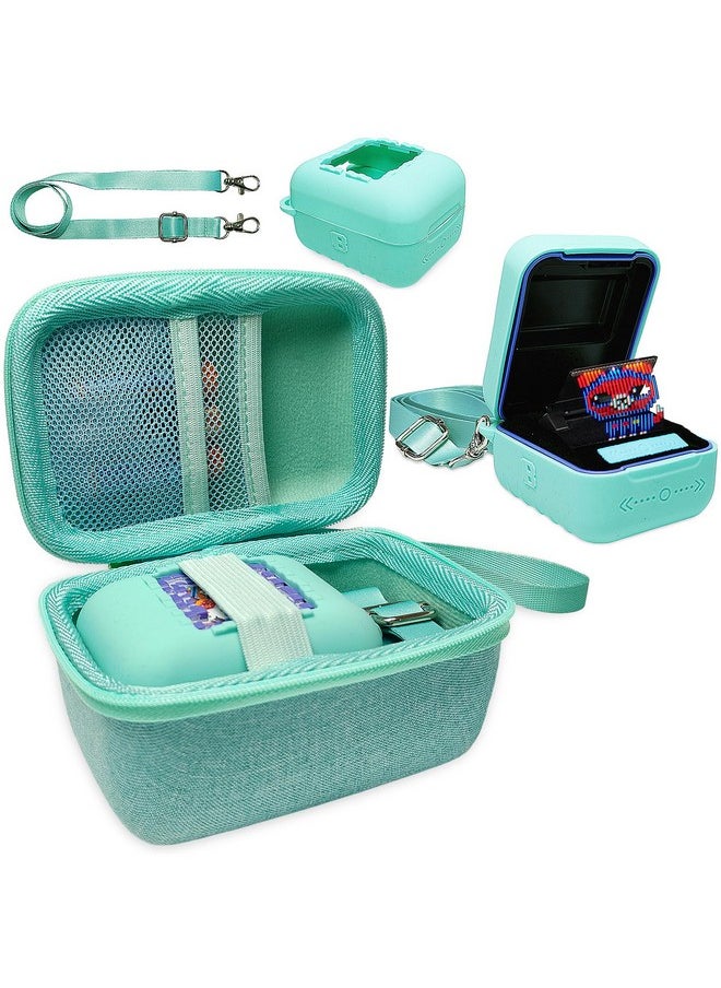 Hard Carrying Case And Silicone Cover For Bitzee Interactive Toy Digital Pet Case, Accessories Case For Bitzee Virtual Electronic Pets (Teal)
