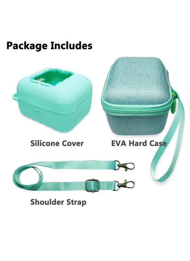 Hard Carrying Case And Silicone Cover For Bitzee Interactive Toy Digital Pet Case, Accessories Case For Bitzee Virtual Electronic Pets (Teal)