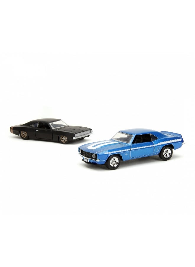 Jada Fast and Furious Chevrolet Camaro 1969 & Dodge Charger Widebody 1968 Model Cars Set (1:32, 19 cm)