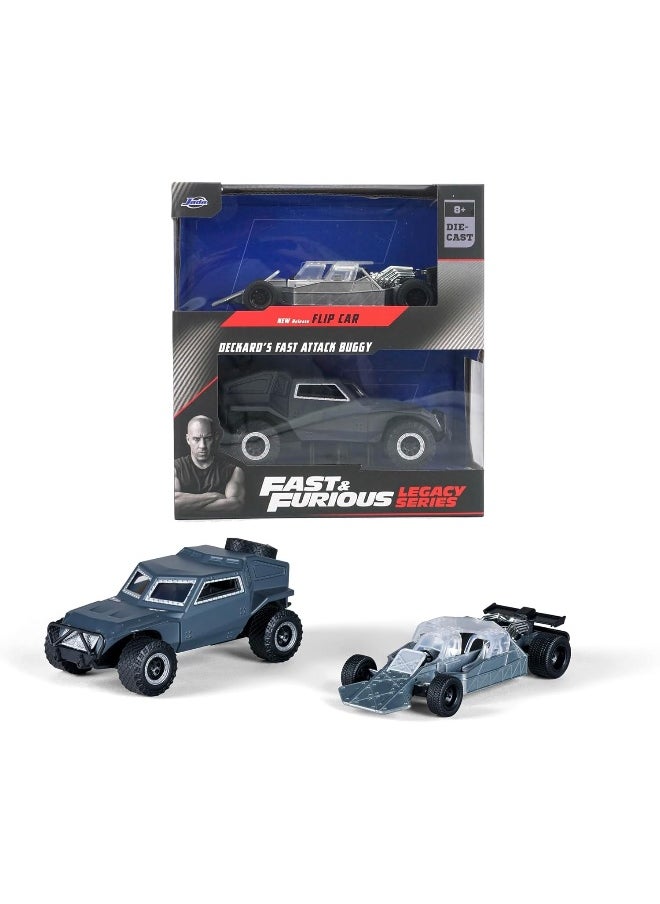 Jada Fast & Furious Flip Car & Deckard's Fast attack Buggy Wave 3 Model Cars Set (1:32, 13 cm)