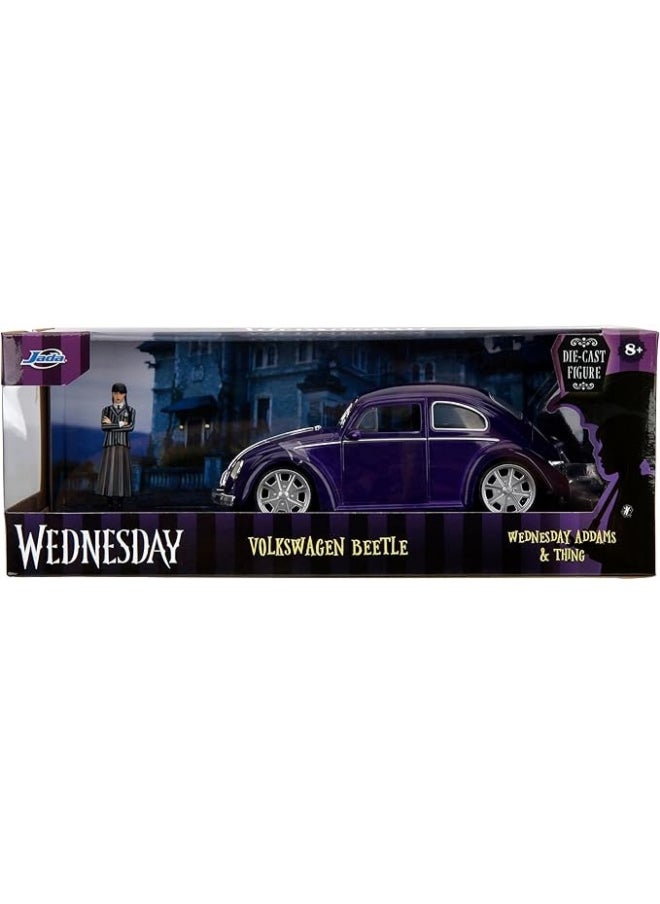 Wednesday Wednesday Addams & Thing Volkswagen Beetle 1:24 Die-Cast Figure